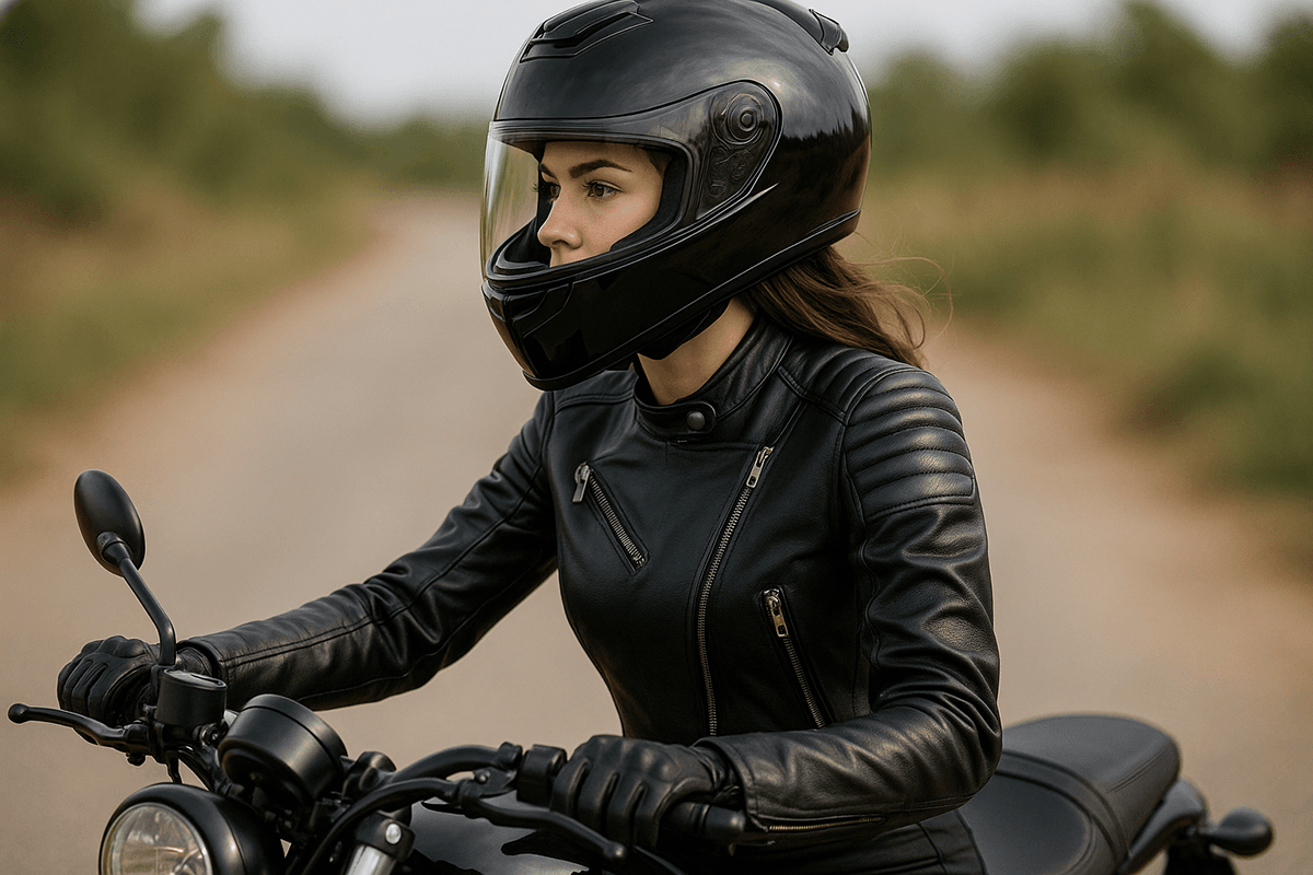 Blouson de moto en cuir femme